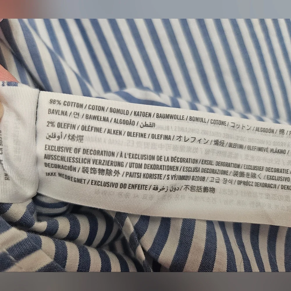 Mens Abercrombie Blue and White Striped Collared Shirt - Picture 7 of 7